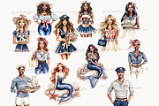 Nautical Clipart PNG, a Person Illustration by GlamArtZhanna (Thumbnail 4 of 8)