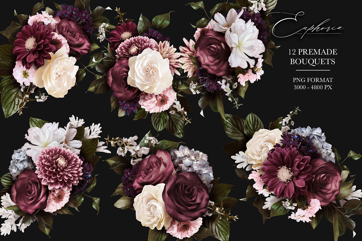 Euphoria Floral Clip Art & Patterns, an Object Graphic by Eclectic Anthology (Photo 15 of 17)