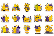Cute Cactus Couple Valentine Clipart, an Illustration by DreamArtGraphic (Thumbnail 4 of 4)
