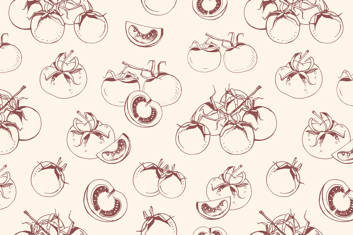 Seamless pattern with tomatoes, a Pattern Graphic by Good Studio (Photo 6 of 9)