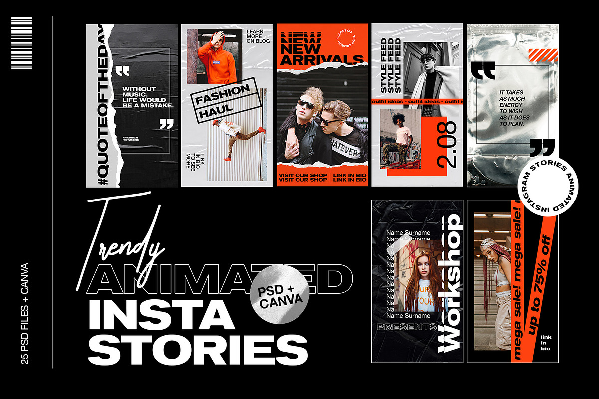 Trendy Animated IG Stories Ps, Canva, a Social Media Template by Marie T (Photo 1 of 13)