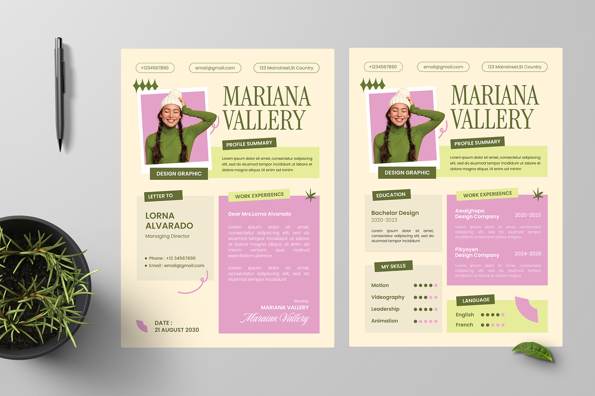 Modern Creative CV Resume, a Resume Template by Annora Studio (Photo 2 of 6)