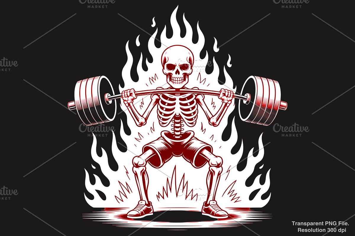Skeleton Deadlift PNG, Gym PNG, a Graphic by Clipart Bloom (Photo 1 of 2)