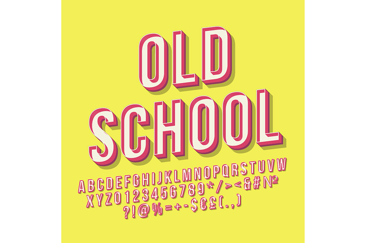 Old school 3d vector lettering, a Templates & Theme by IMG Visuals
