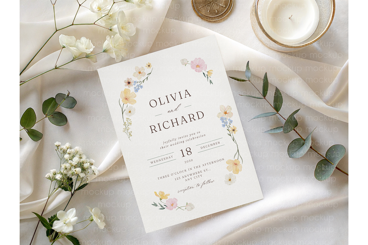 Minimal Botanical Invitation Mockup, a Mockup by MockupWizard (Photo 3 of 4)