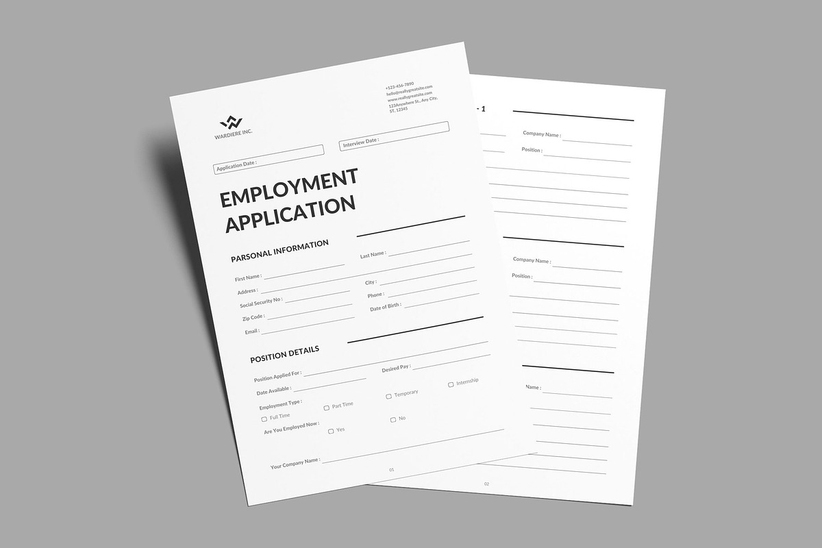 Employment Application Vol. 01, a Stationery Template by LaxmiOwl (Photo 6 of 6)