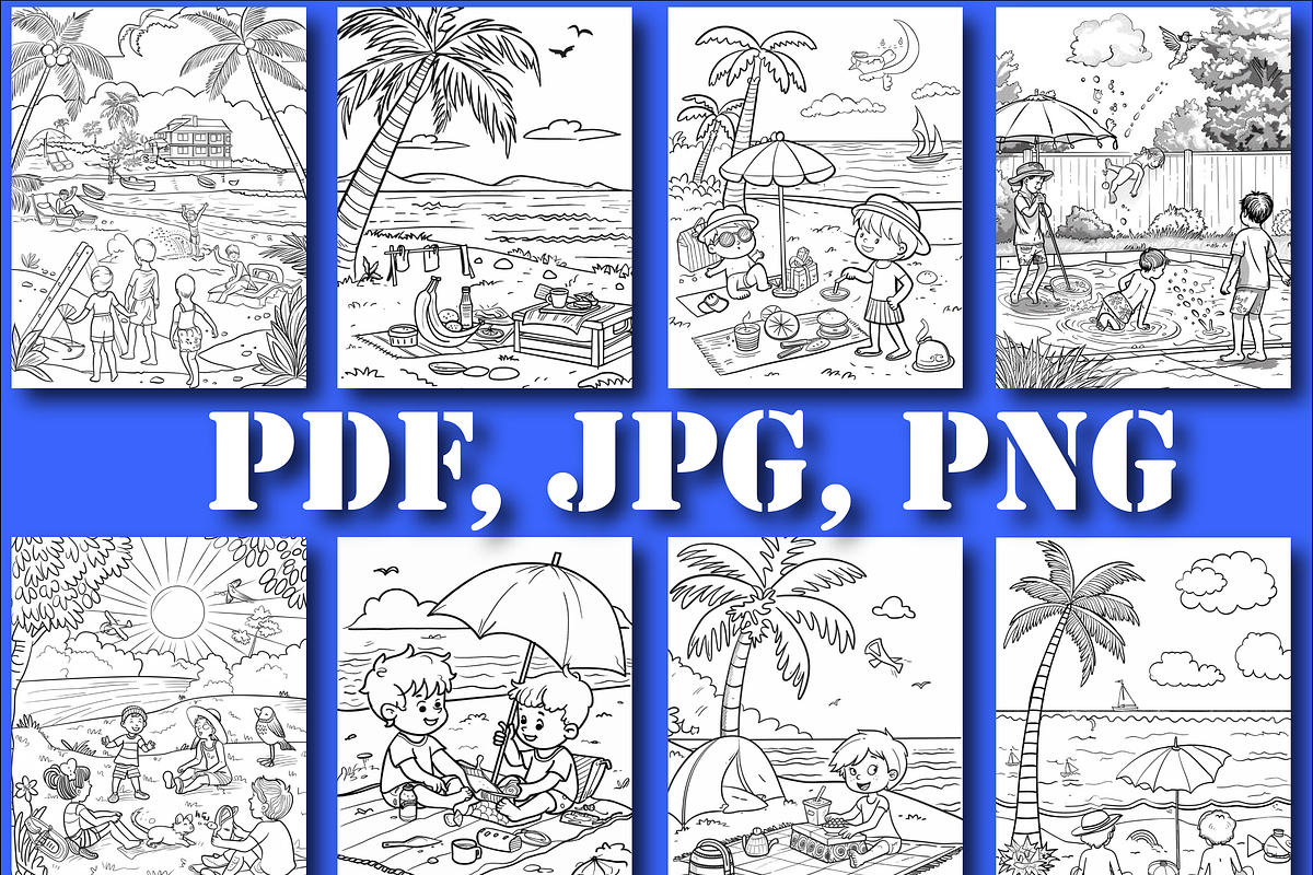 Summer Coloring Pages for Kids, a Seasonal Illustration by Design Zone (Photo 6 of 7)