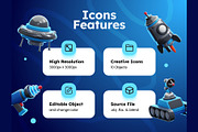 Space Stuff 3D Icons, an Object 3D Model by Rakata Studio (Thumbnail 2 of 7)