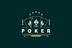 Poker Card Logo Classic Game Design