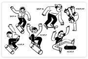 36 Skateboarding Elements x2 Styles, a Graphic by monkik (Thumbnail 9 of 25)