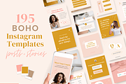Boho Instagram Templates, Canva, a Social Media Template by Ciera Design Templates (Thumbnail 1 of 10)
