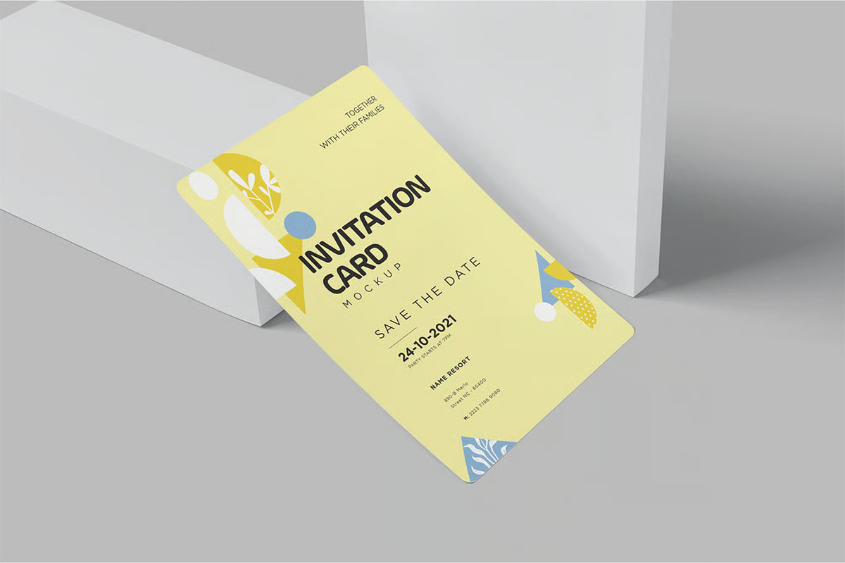 Beautiful 5x7 Invitation Card Mockup, an Advertising Mockup by megostudi0 (Photo 2 of 7)