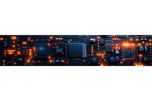 Digital Circuit Board vector, a Technology Illustration by AlexArt