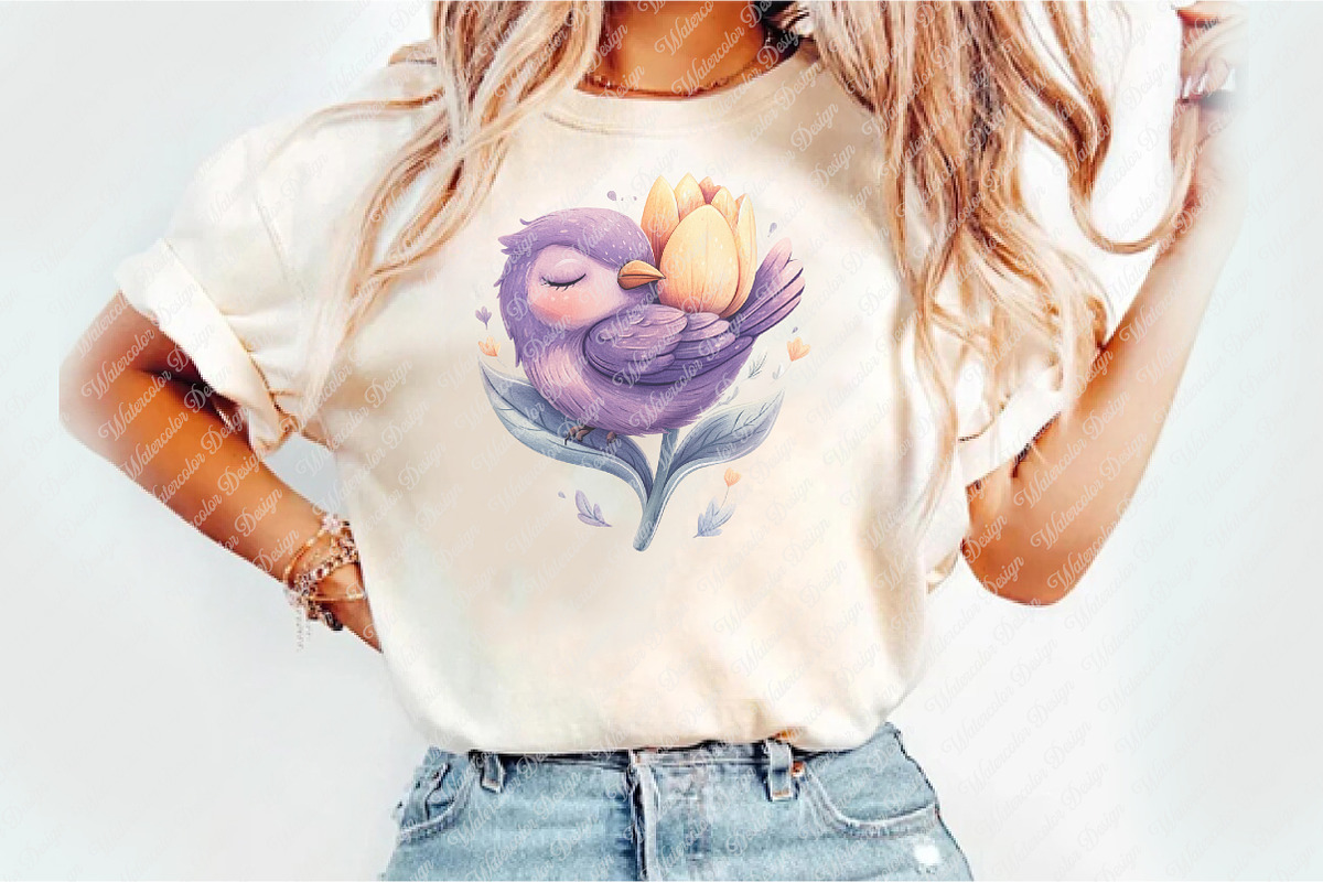 Watercolor Whimsical Birds Clipart, an Illustration by Watercolor design (Photo 4 of 11)