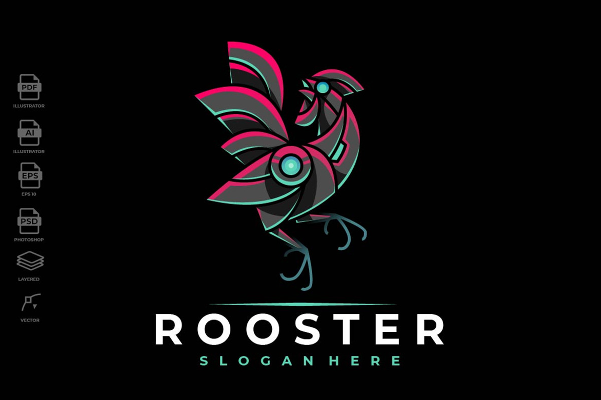 Modern Mecha Robotic Rooster Logo, a Branding & Logo Template by Rupture (Photo 2 of 3)