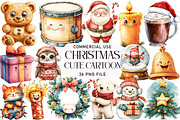 Cute Cartoon Christmas Clipart, an Illustration by Daily.Designs (Thumbnail 1 of 5)