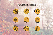 Autumn line icons, an Outline Icon by Lyolya Profitrolya (Thumbnail 1 of 2)