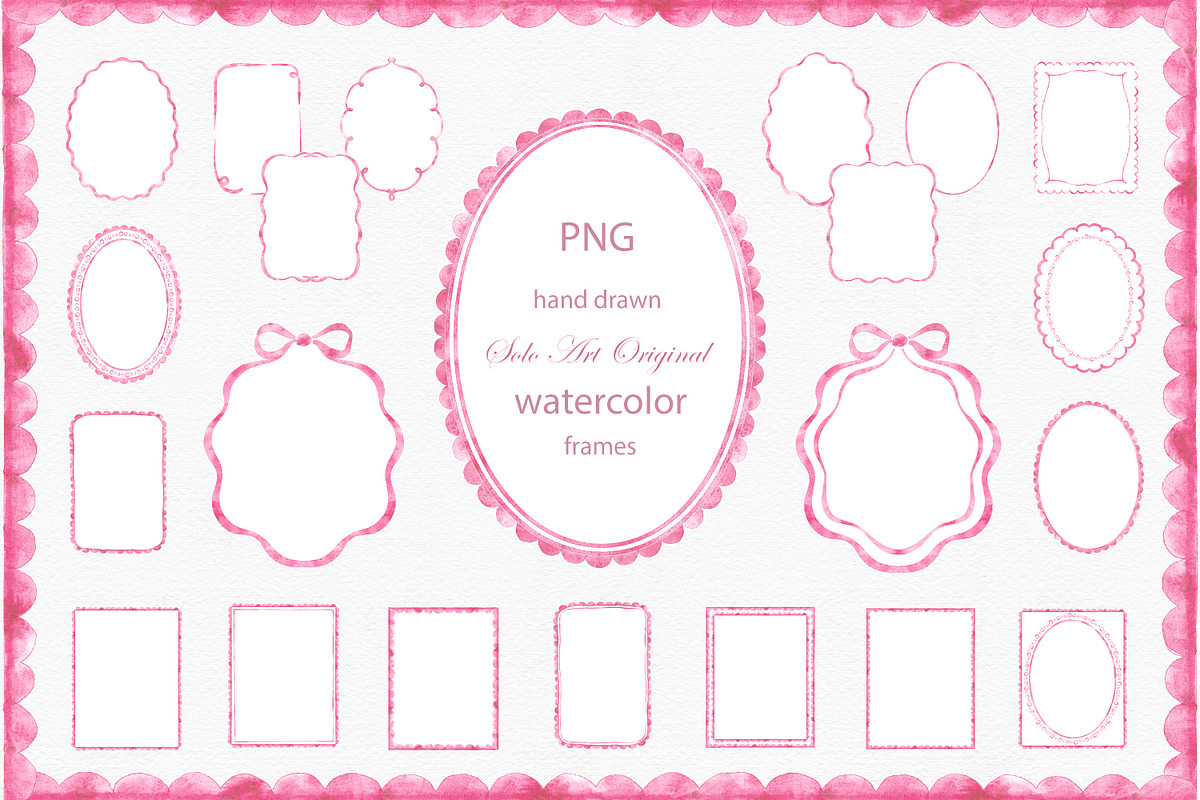 Pink Watercolor Labels Branding, an Object Graphic by Solo Art Original (Photo 1 of 7)