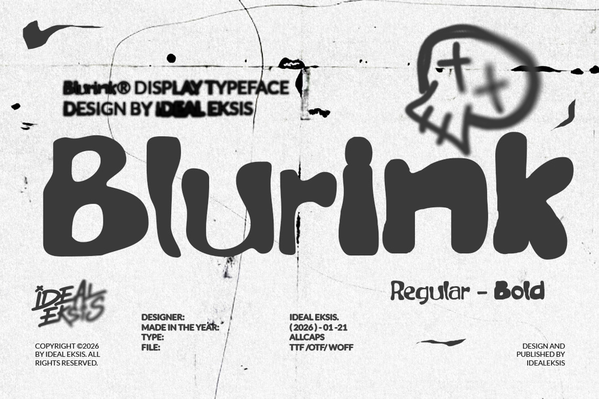 Blurink, a Handwritten Font by Ideal Eksis (Photo 1 of 8)