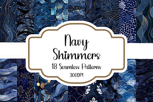 Navy Shimmers Seamless Patterns