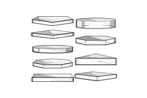 glass platform set cartoon vector, an Object Illustration by pikepicture
