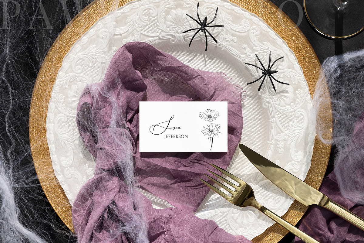Halloween Card Mockup 3.5x2Name fall, an Advertising Mockup by PawMockups (Photo 6 of 10)