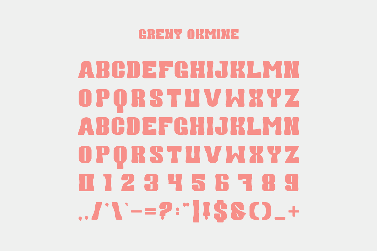 Greny Okmine - Groovy Font, a Sans Serif Font by Iqsiart Studio (Photo 5 of 6)