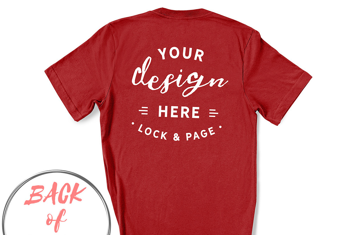 Back Of T-Shirt BC3001 Mockup Bundle, a Shirt Mockup by lock and page (Photo 16 of 88)