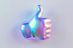 Colorful transparent thumb up gesture, an Abstract Photo by AlyaAnd