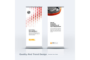 Abstract business vector set of modern roll Up Banner stand desi
