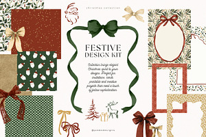 Festive Design Kit, a Seasonal Illustration by PeDe Designs