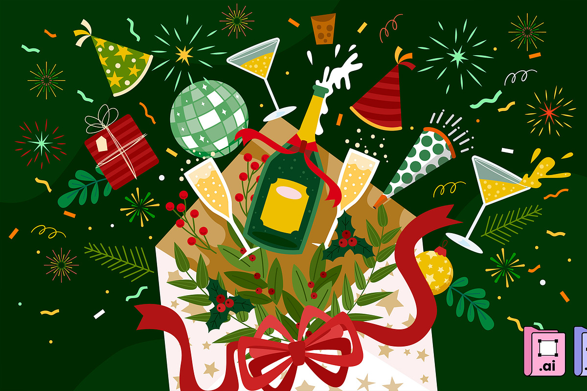 Exploding New Year Envelope, a Decorative Illustration by MISS CHATZ (Photo 3 of 3)