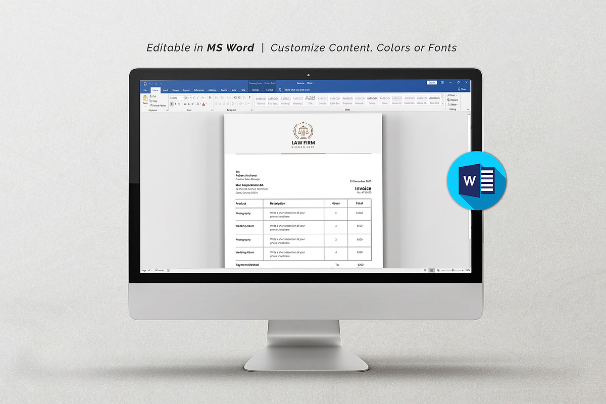 Invoice Template, a Stationery Template by DesignDevisers (Photo 9 of 9)