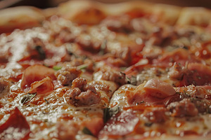Fresh homemade cheese pizza, a Food & Drink Photo by AlyaAnd