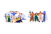 People with ski and snowboard set, a Sport Illustration by Good Studio (Thumbnail 4 of 4)