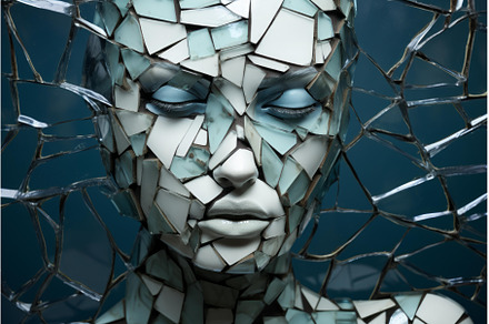 Woman cracked glass. Generate Ai, a Technology Photo by Ylivdesign
