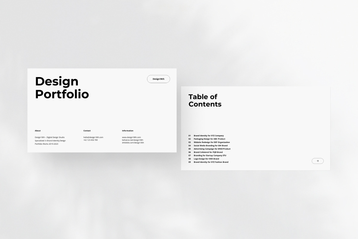 Portfolio Google Slides Template, a Presentation Template by Design18th (Photo 3 of 9)
