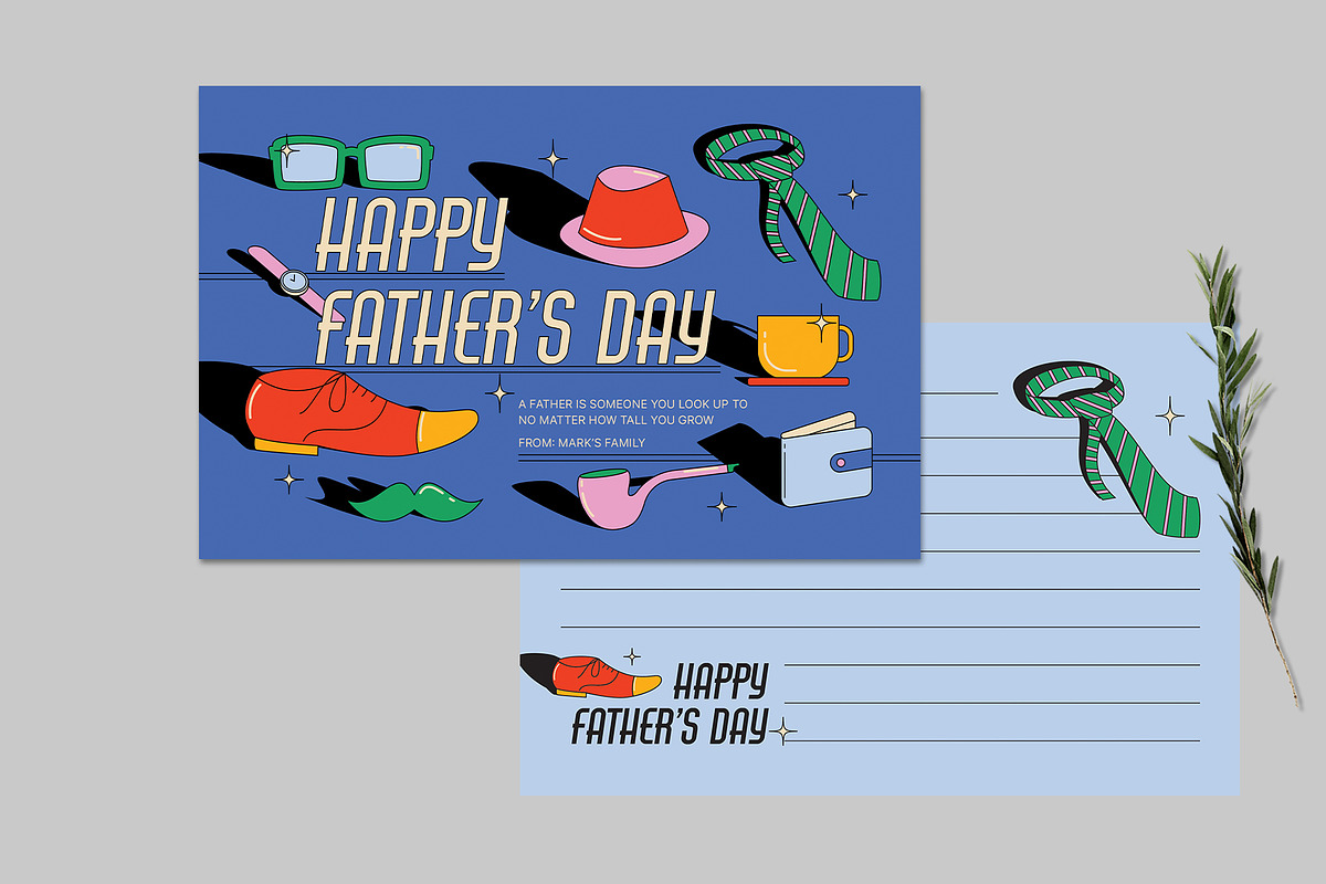 Creative Fathers Day Greeting Card, a Card Template by Neermana (Photo 4 of 4)