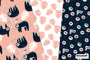 Sloth pink Digital Paper and Clipart, a Pattern Graphic by kaeselotti (Thumbnail 2 of 5)