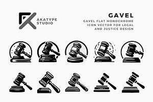 Gavel Icon Vector, an Icon by Akatype Studio