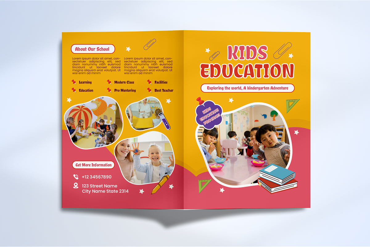 Kids Education Bifold Brochure, a Brochure Template by SquidPixey (Photo 4 of 6)