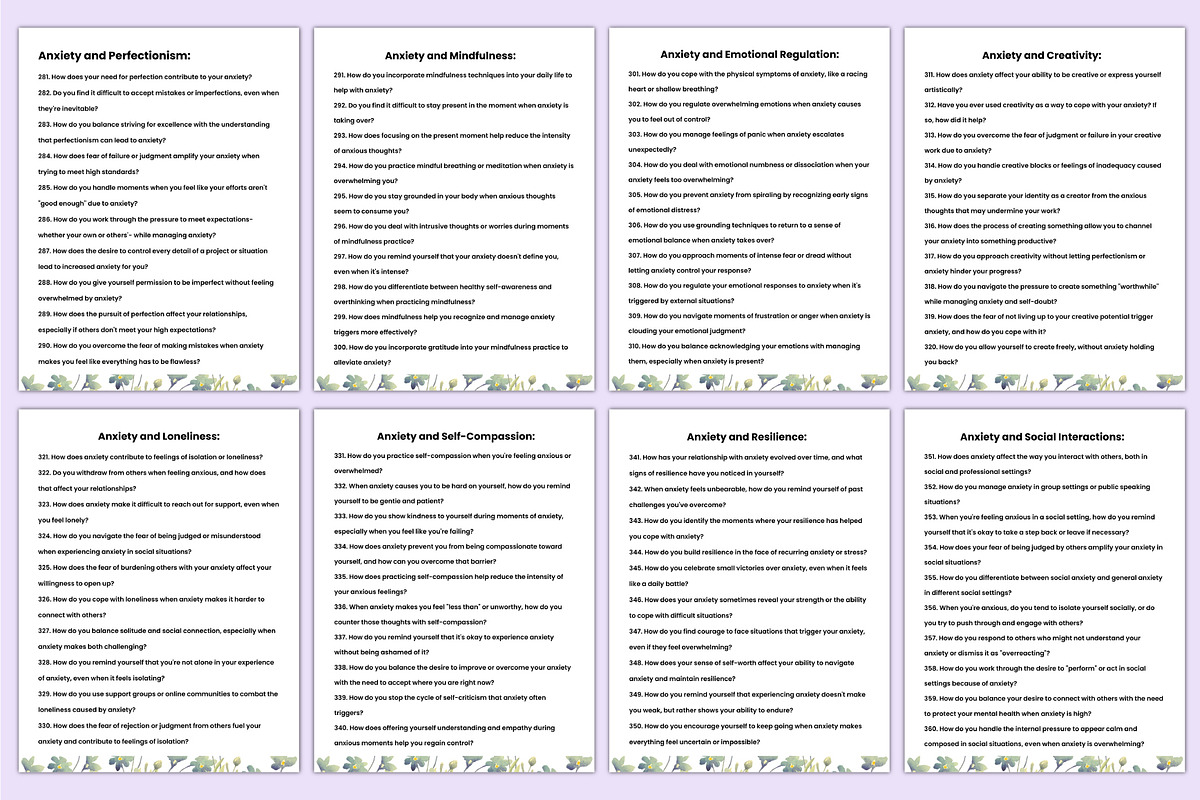400+ Deep Anxiety Prompts For Canva, a Stationery Template by Shumaya (Photo 4 of 6)