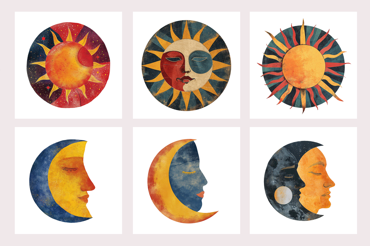 Sumo Collection · The Moon + The Sun, a Decorative Illustration by milatovar (Photo 2 of 15)