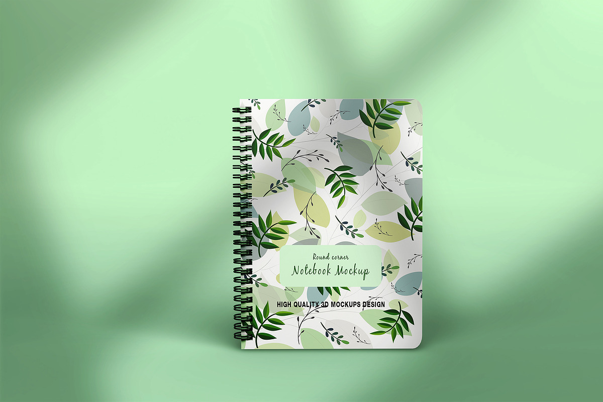 Realistic round notebook mockup, a Books & Magazine Mockup by Raihan Rahman (Photo 4 of 19)