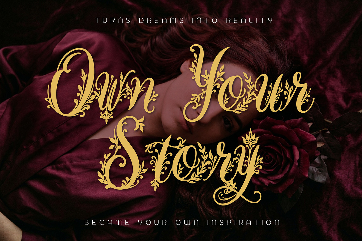 WynsteraQalis Decorative Floral font, a Script Font by HypeWorksCo (Photo 13 of 24)