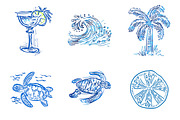 Hand Drawn Beach Ocean Elements, an Illustration by SinaCreation (Thumbnail 11 of 11)