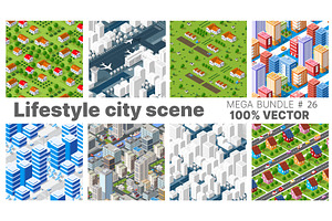 Lifestyle city scene set, a Person Illustration by AlexZeL