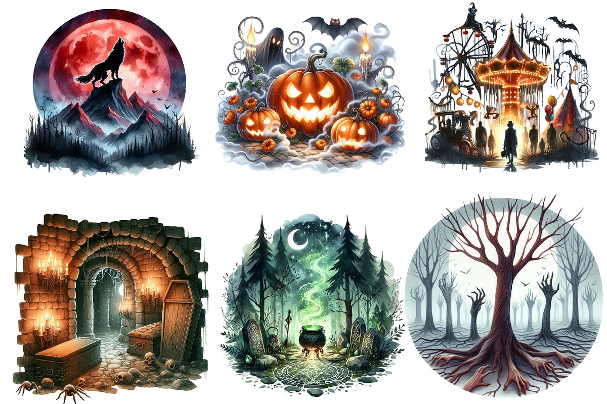 Scary Halloween Background Sublimati, an Illustration by DreamArtGraphic (Photo 4 of 5)