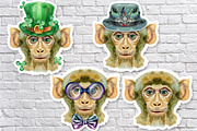 Monkey portraits, an Animal Illustration by Watercolor fantasy (Thumbnail 3 of 9)