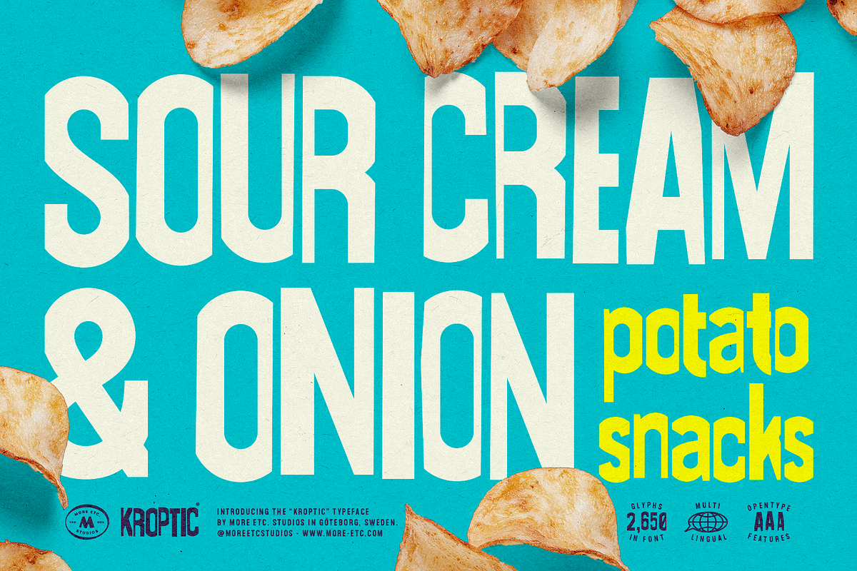 Kroptic – Playful Display Font, a Font by More Etc. Studios (Photo 9 of 16)